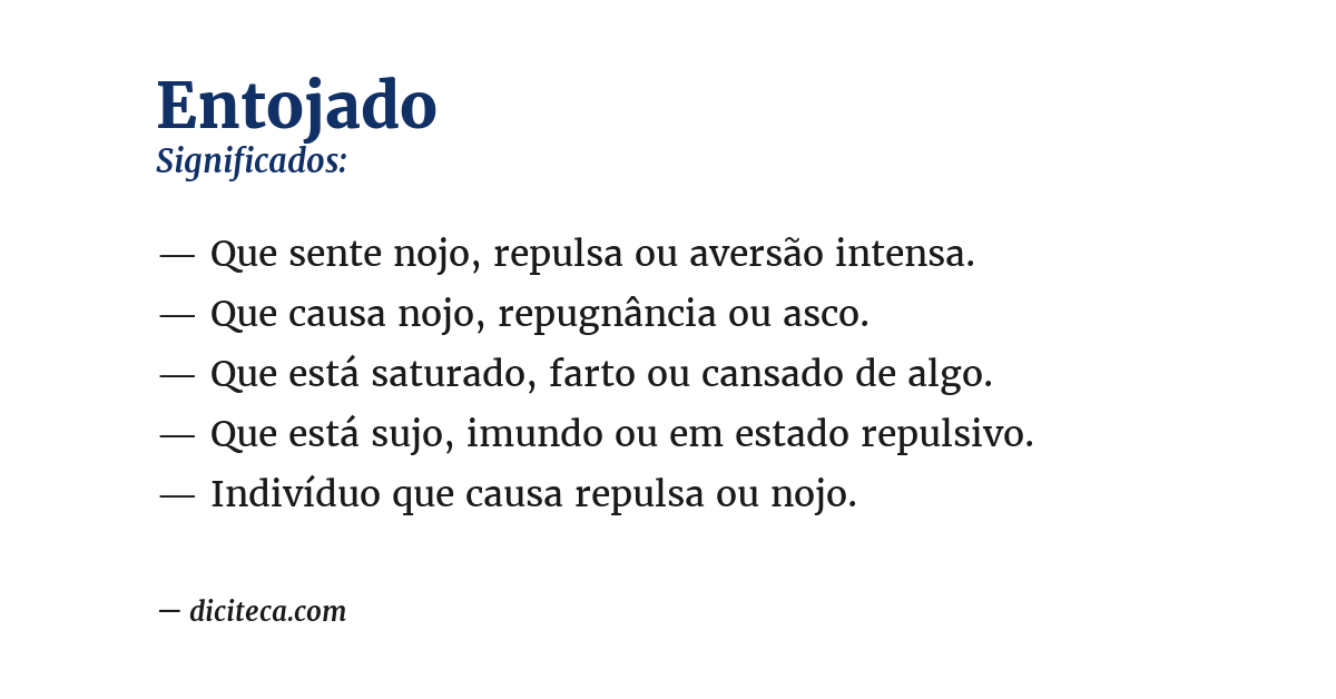 Significado de entojado