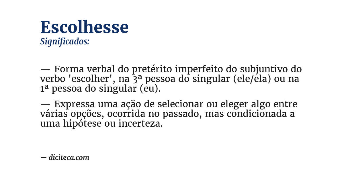 Significado de escolhesse