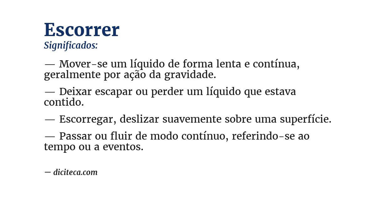 Significado de escorrer