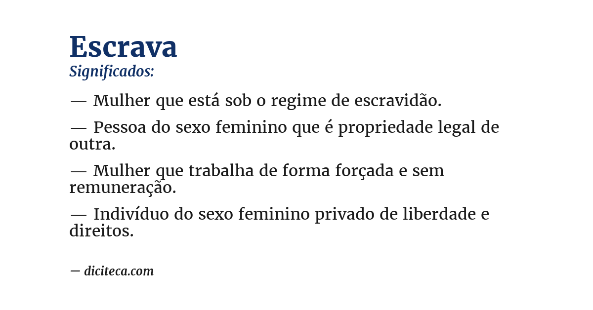 Significado de escrava
