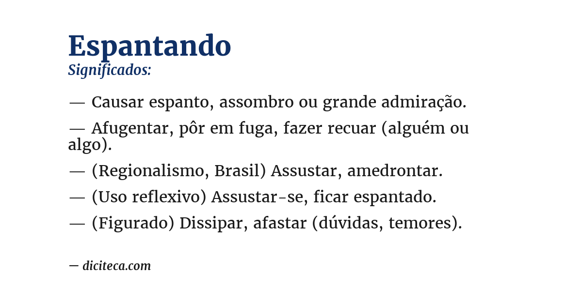 Significado de espantando