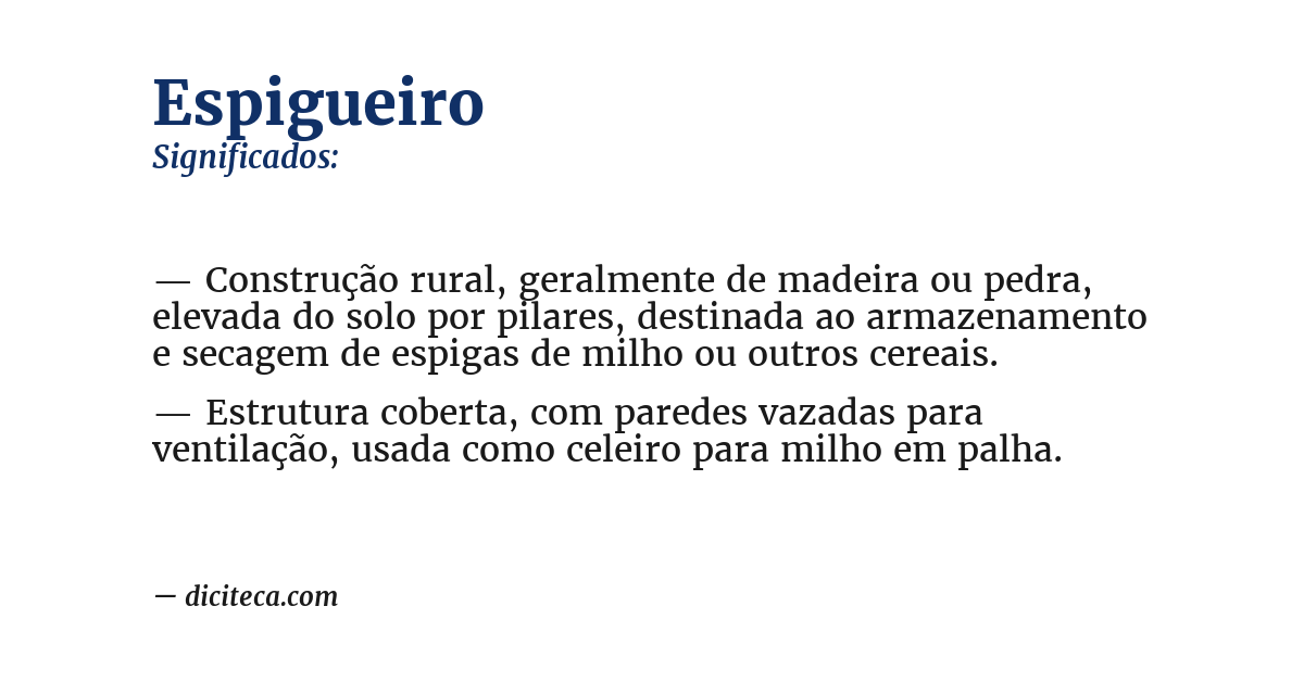 Significado de espigueiro