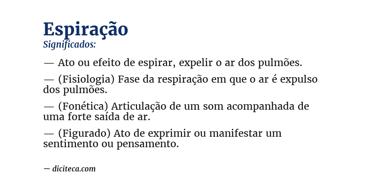 Significado de espiração