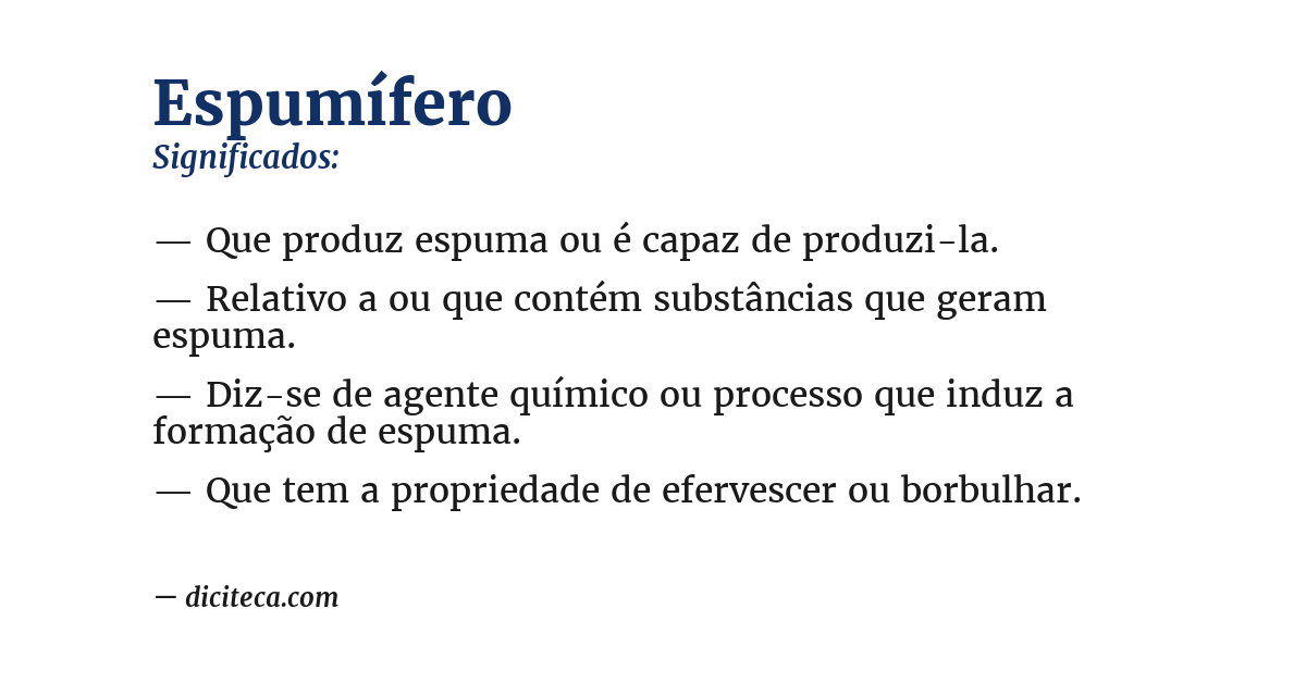 Significado de espumífero