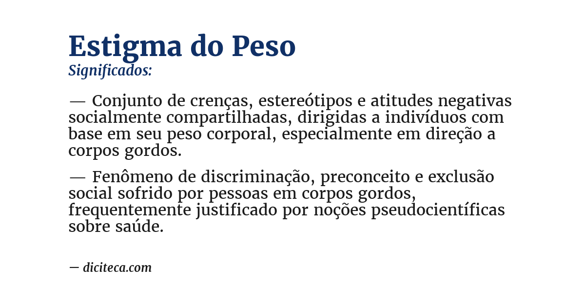 Significado de estigma do peso
