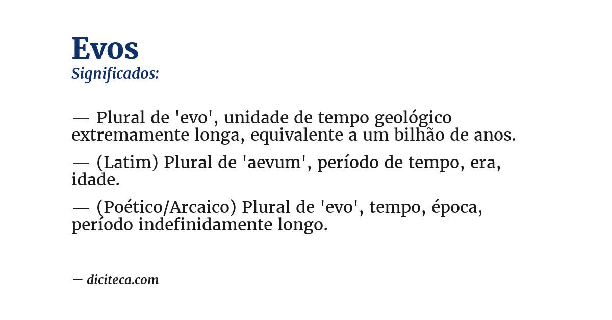 Significado de evos
