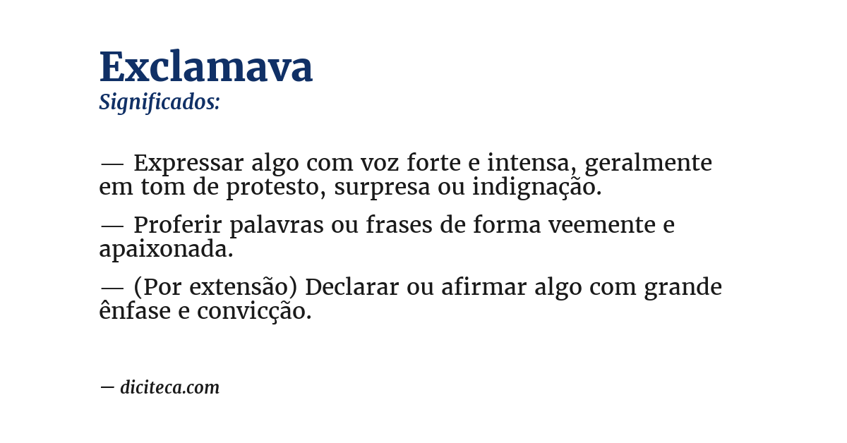 Significado de exclamava