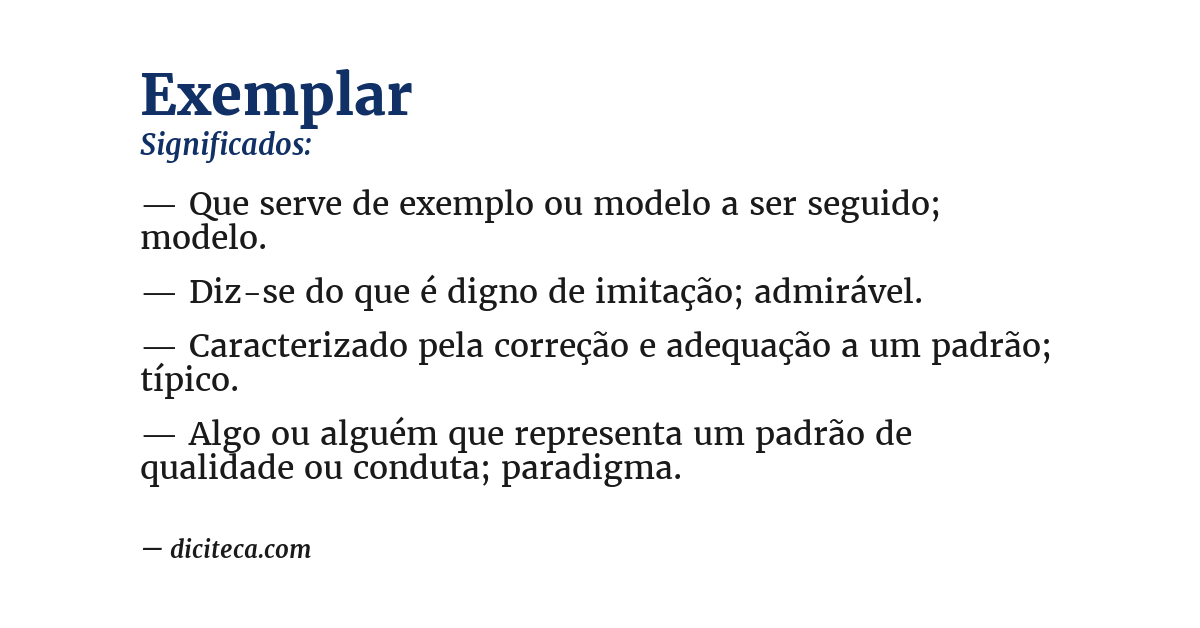 Significado de exemplar