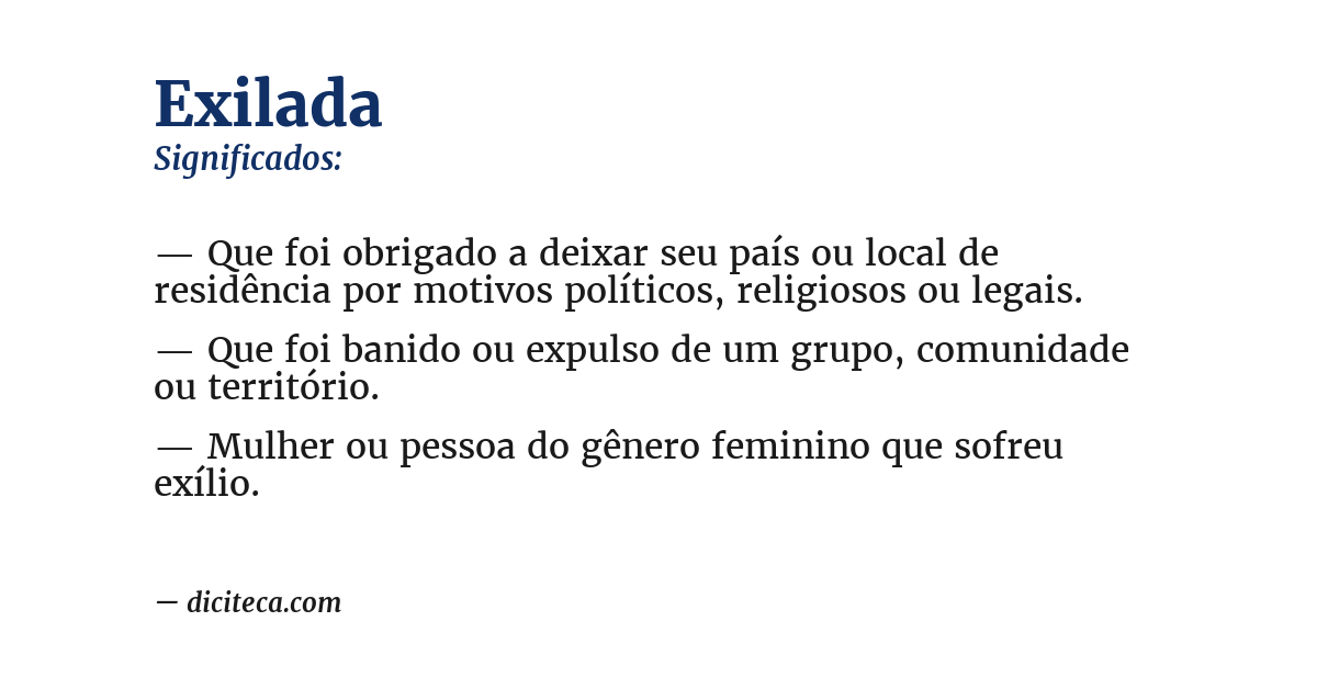 Significado de exilada