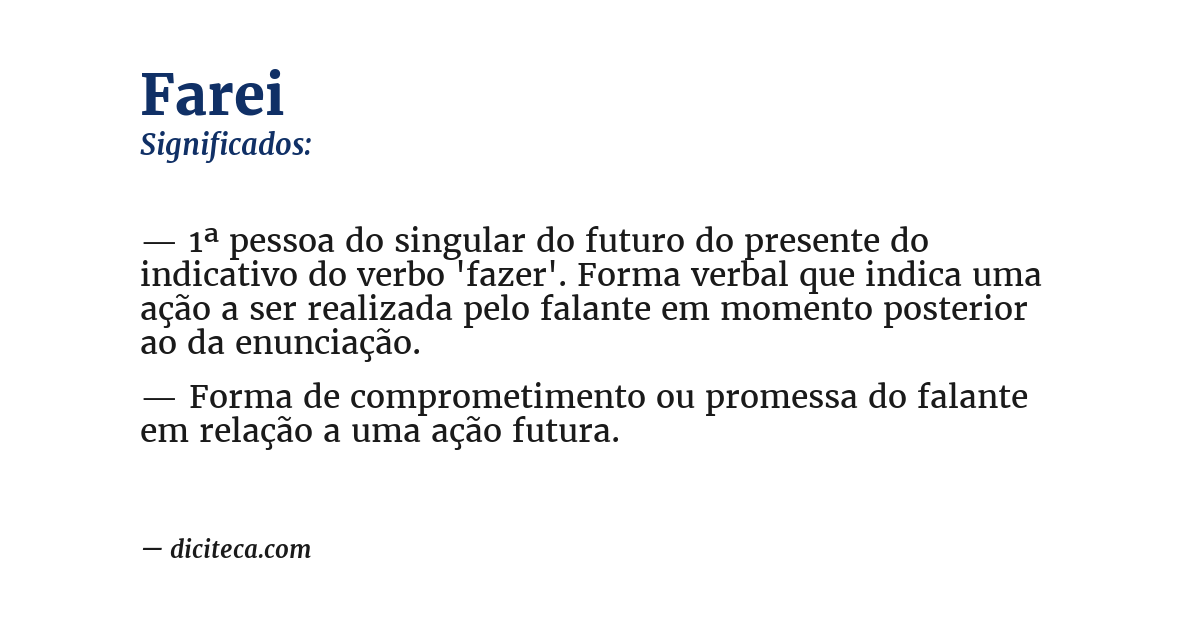 Significado de farei