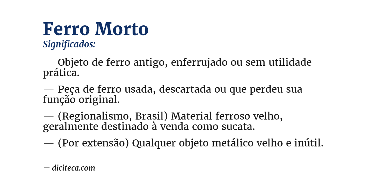 Significado de ferro morto