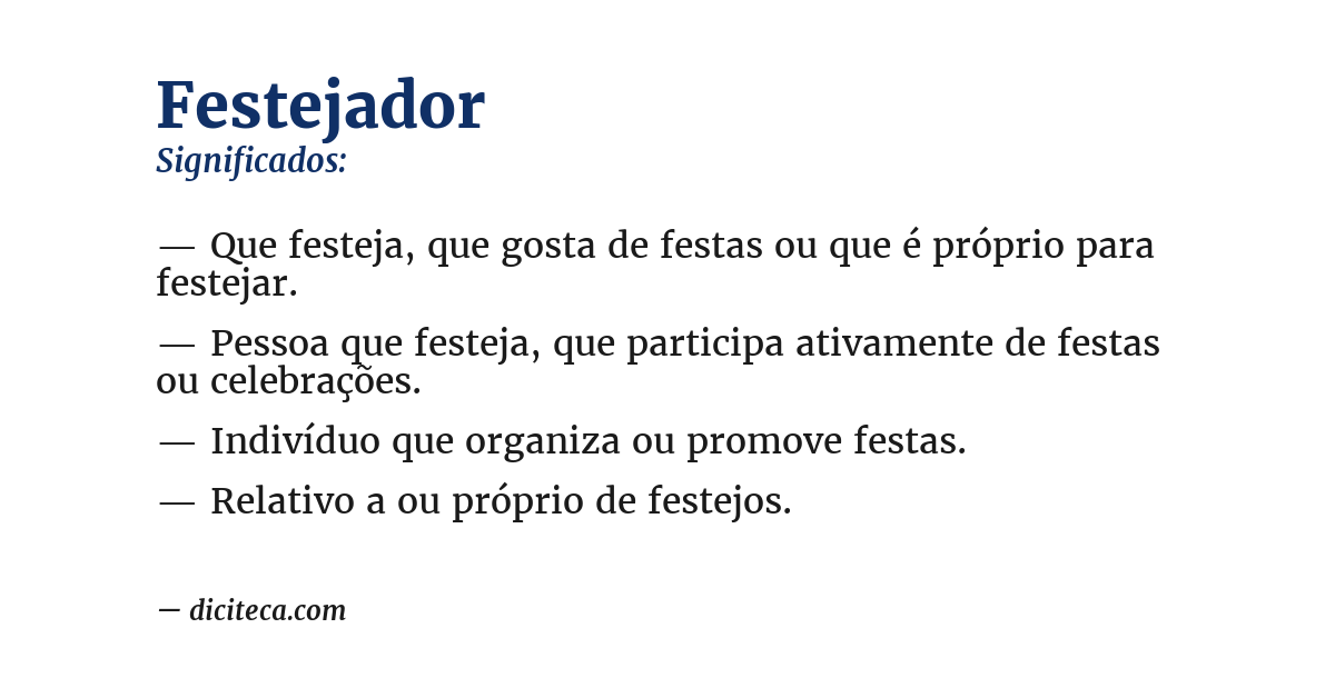 Significado de festejador