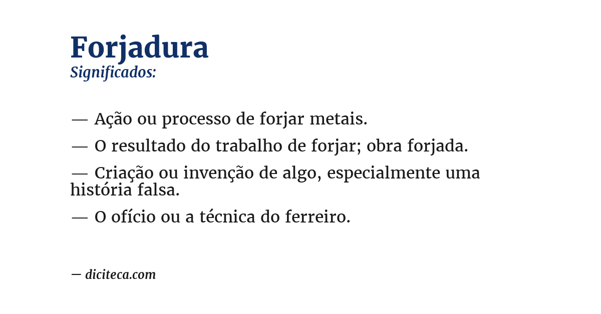 Significado de forjadura