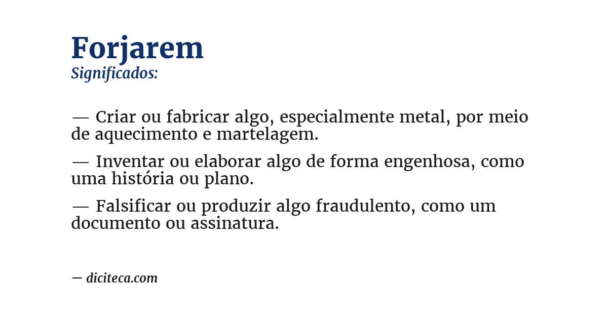 Significado de forjarem