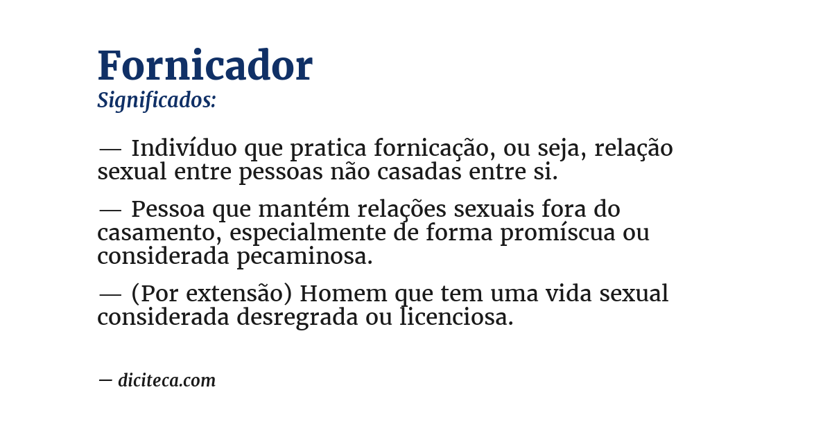 Significado de fornicador