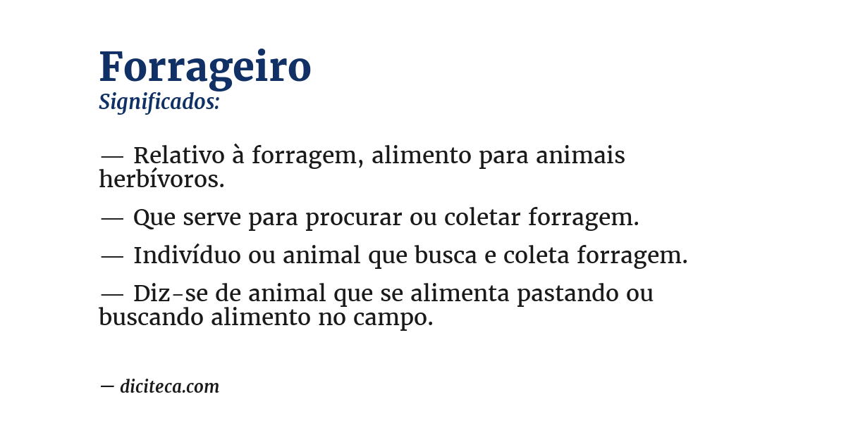 Significado de forrageiro