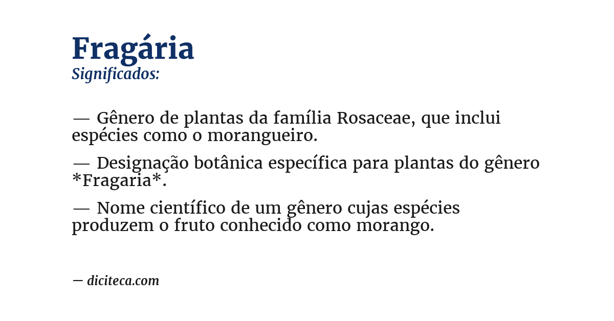 Significado de fragária