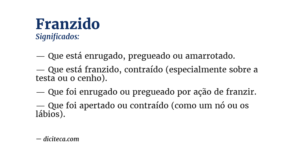 Significado de franzido