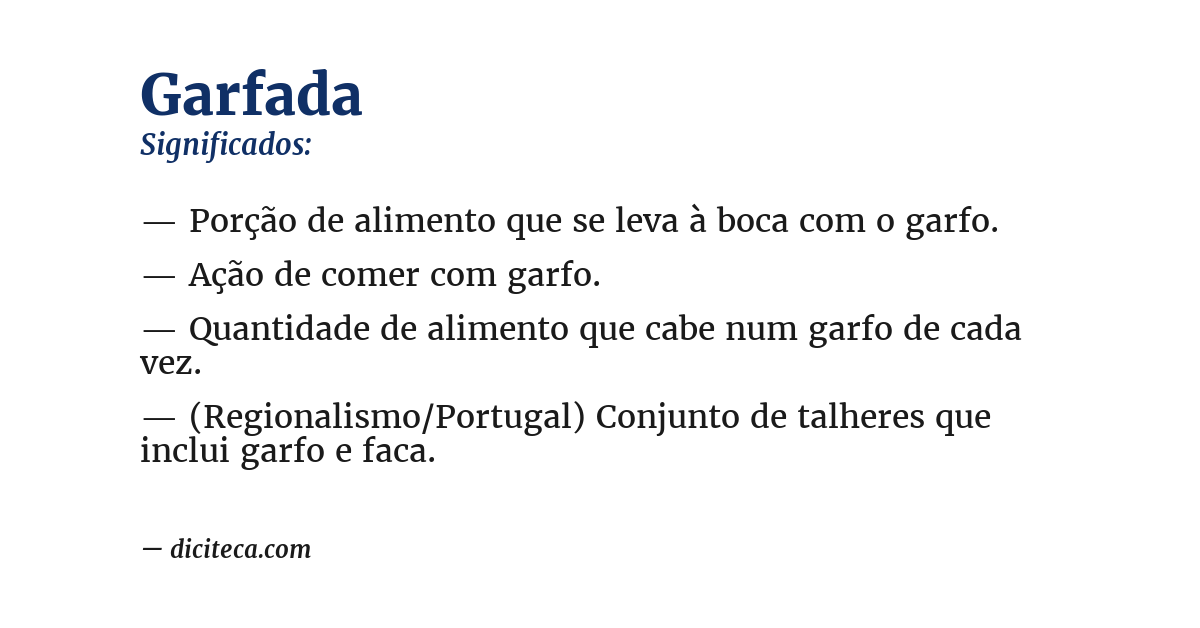 Significado de garfada