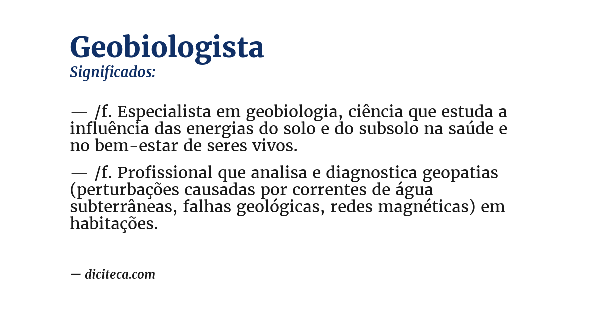 Significado de geobiologista