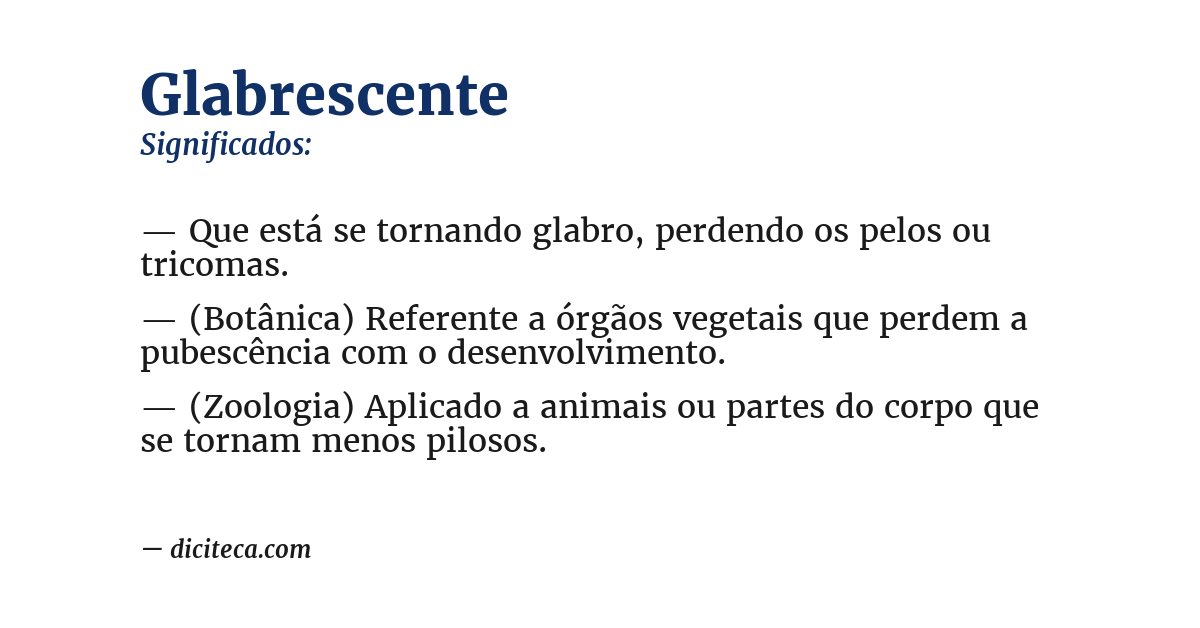 Significado de glabrescente