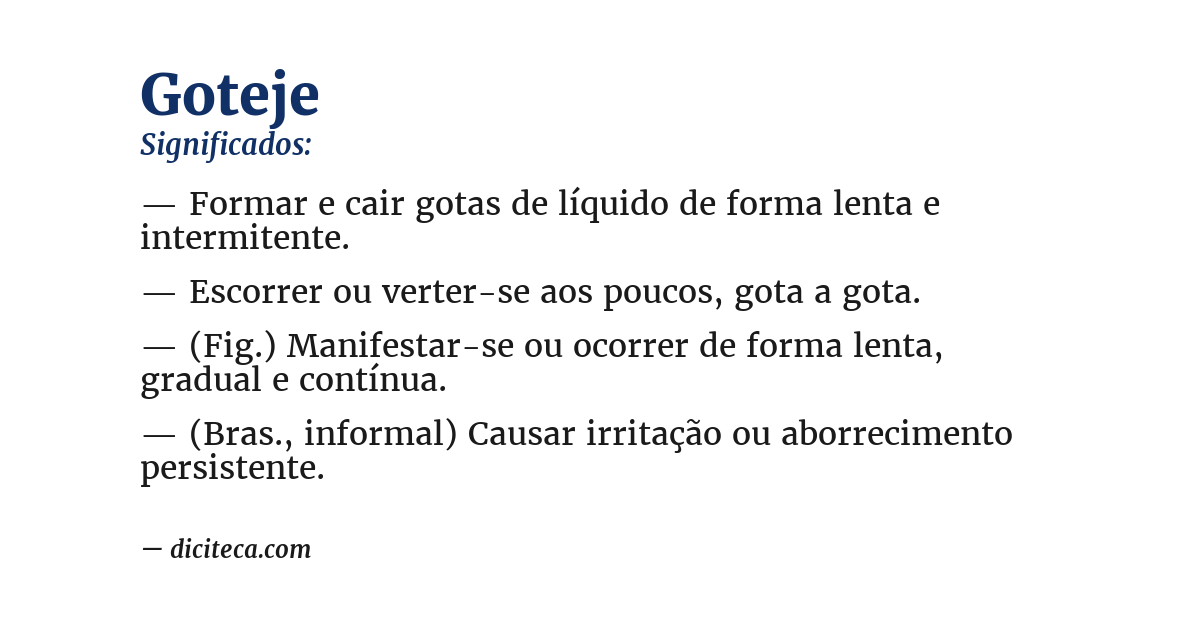 Significado de goteje