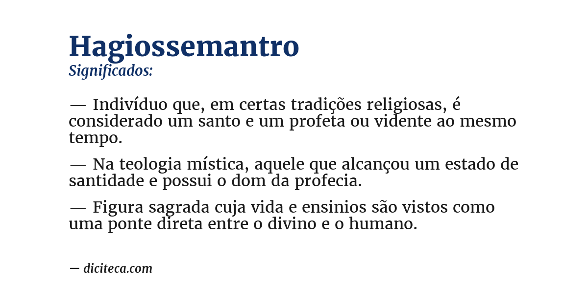 Significado de hagiossemantro