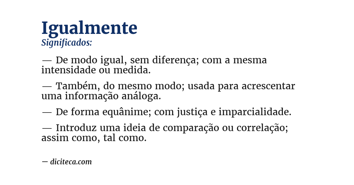 Significado de igualmente