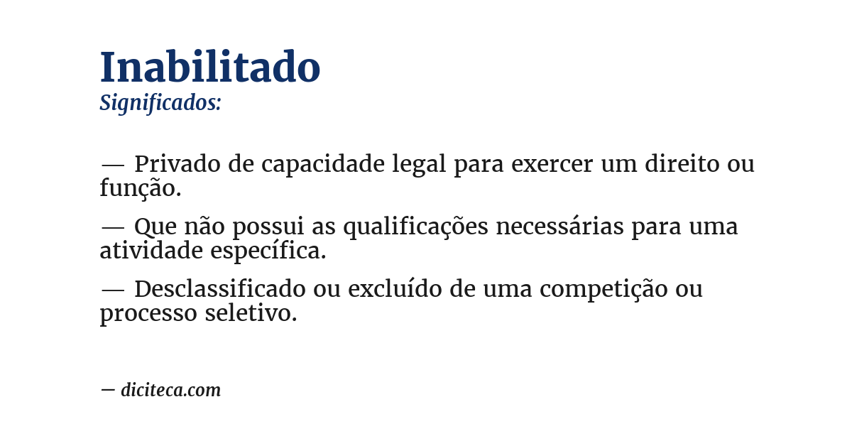 Significado de inabilitado