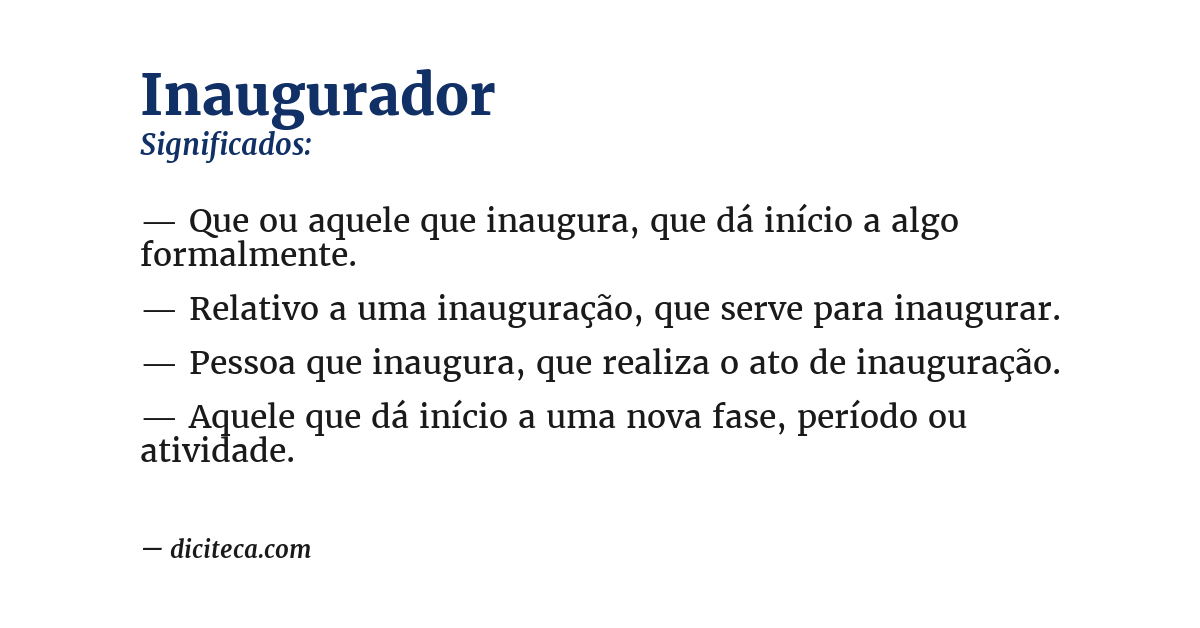 Significado de inaugurador