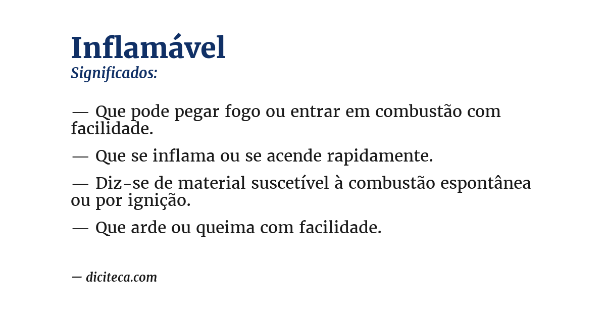 Significado de inflamável