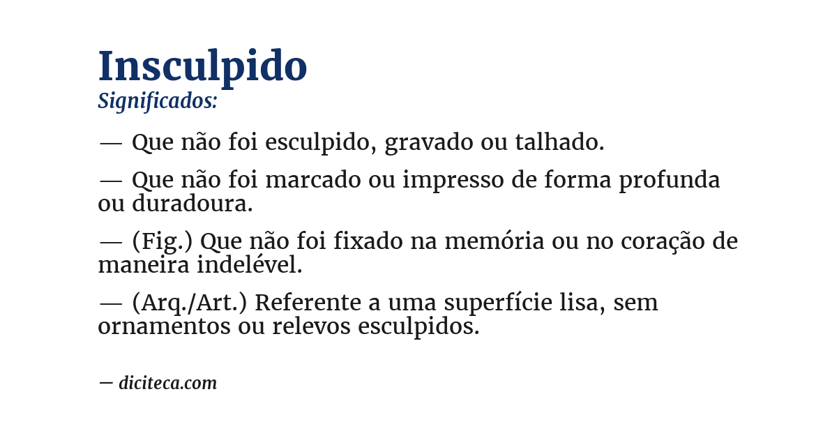 Significado de insculpido