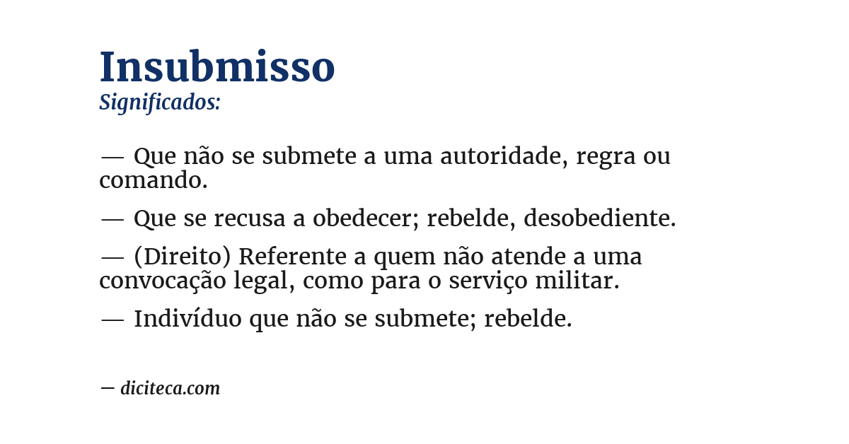 Significado de insubmisso