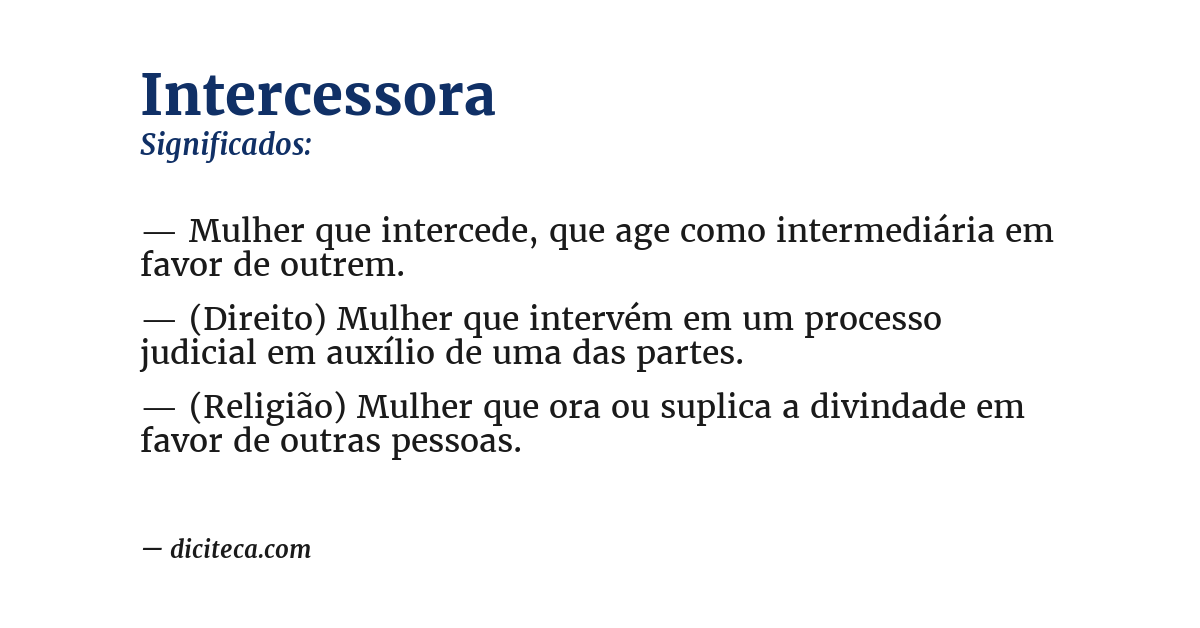 Significado de intercessora