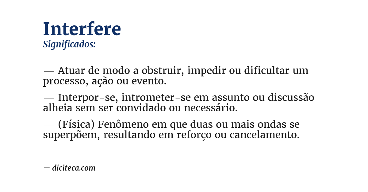 Significado de interfere