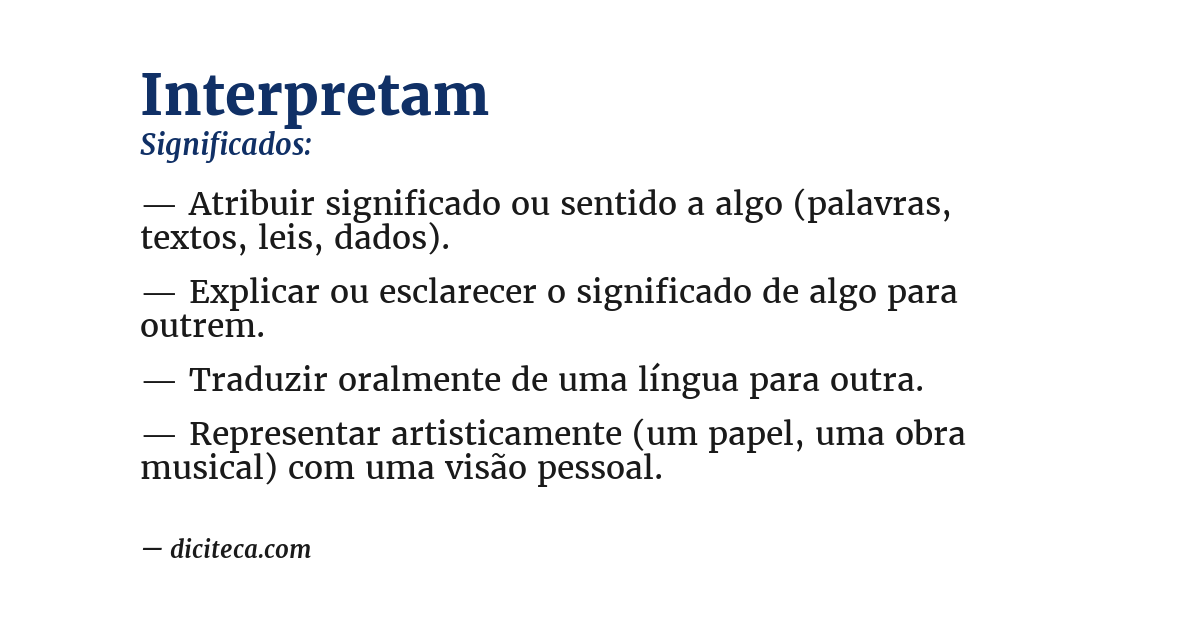 Significado de interpretam