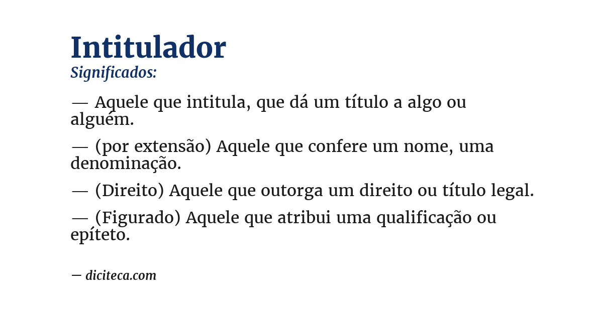 Significado de intitulador