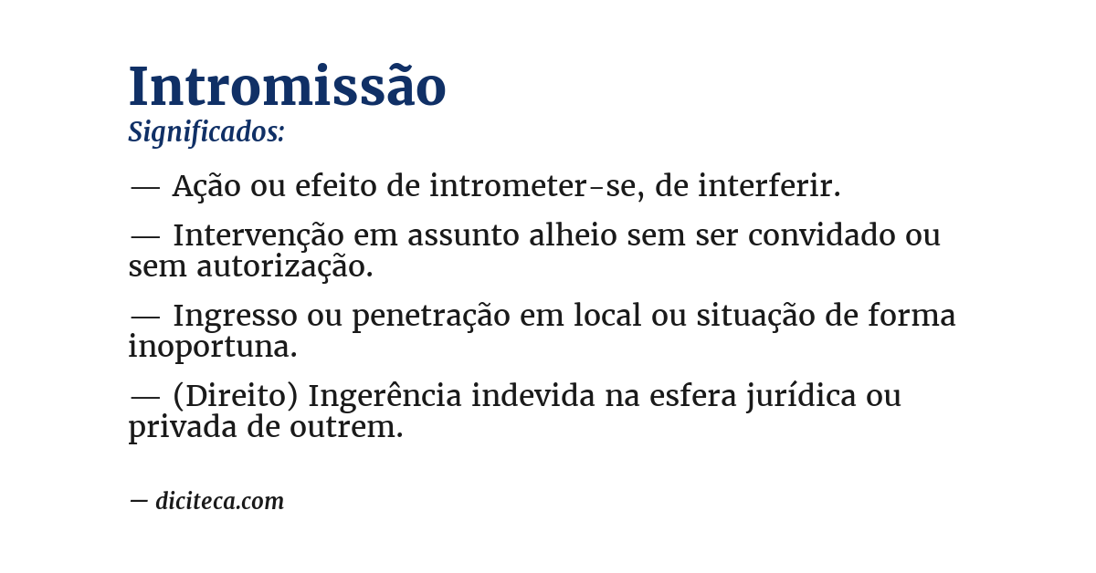Significado de intromissão