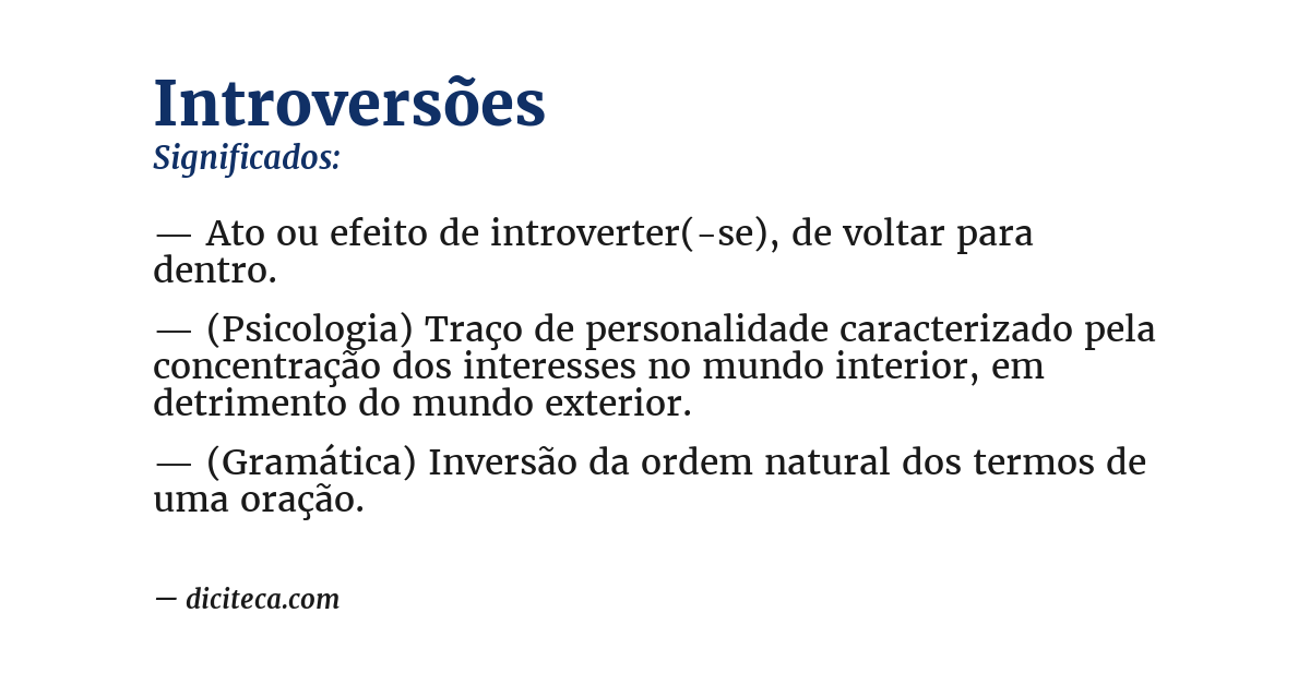 Significado de introversões