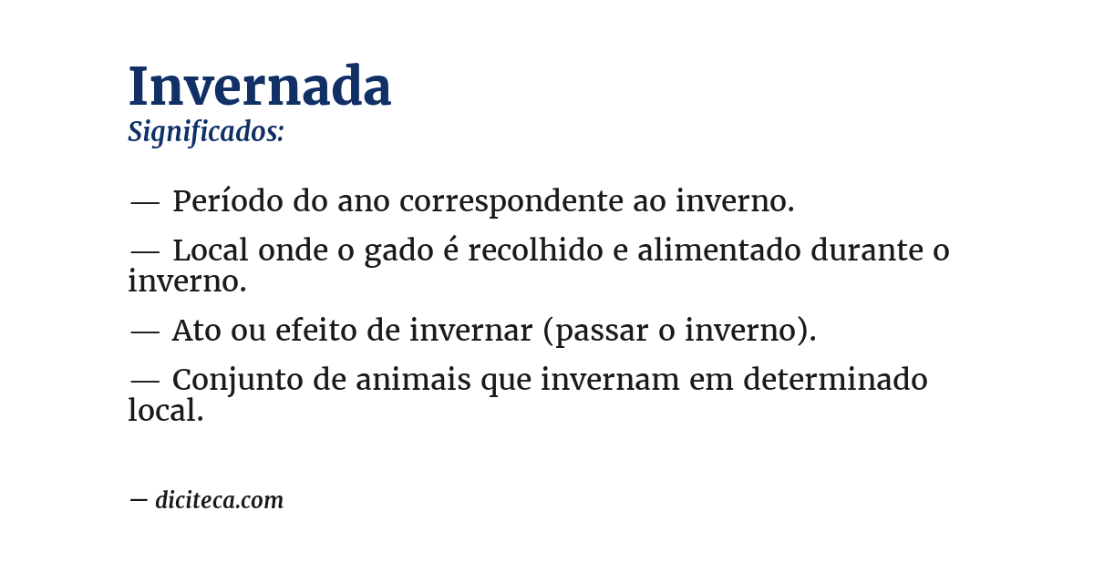 Significado de invernada
