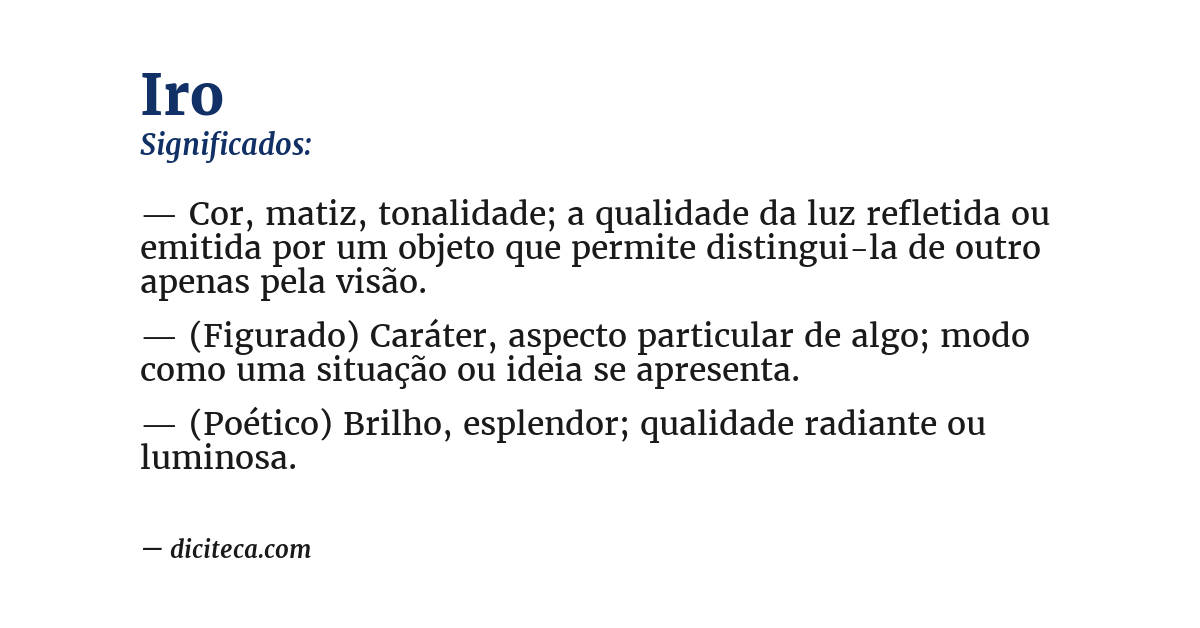 Significado de iro