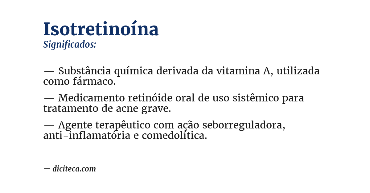 Significado de isotretinoína
