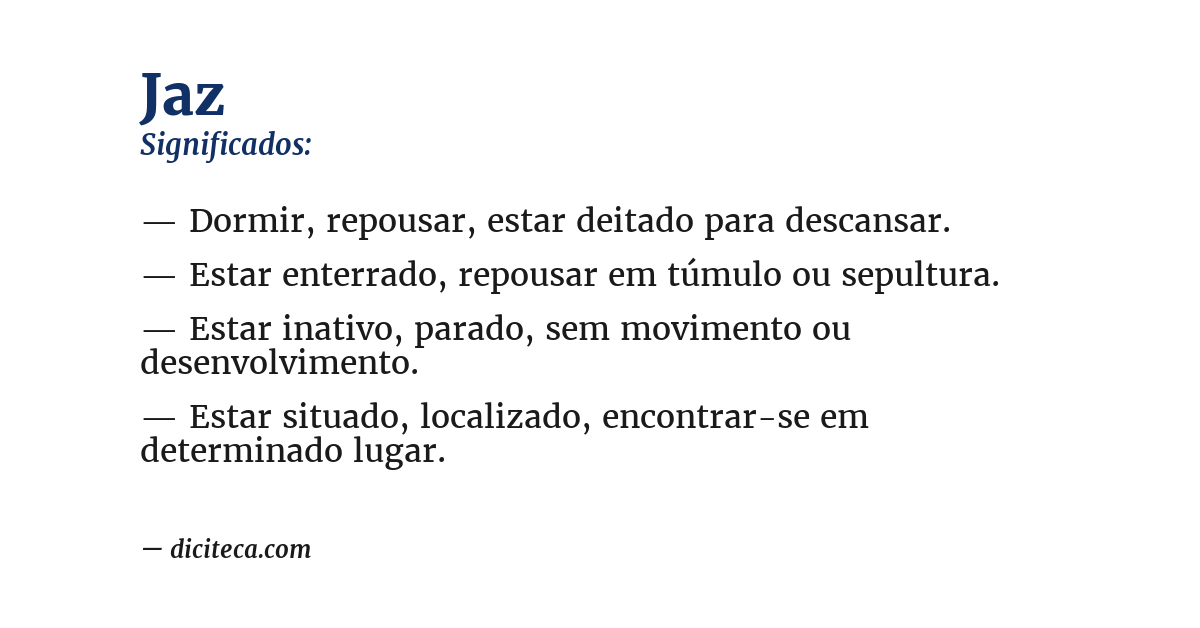 Significado de jaz