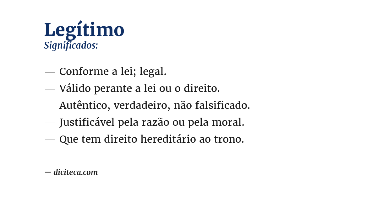Significado de legítimo