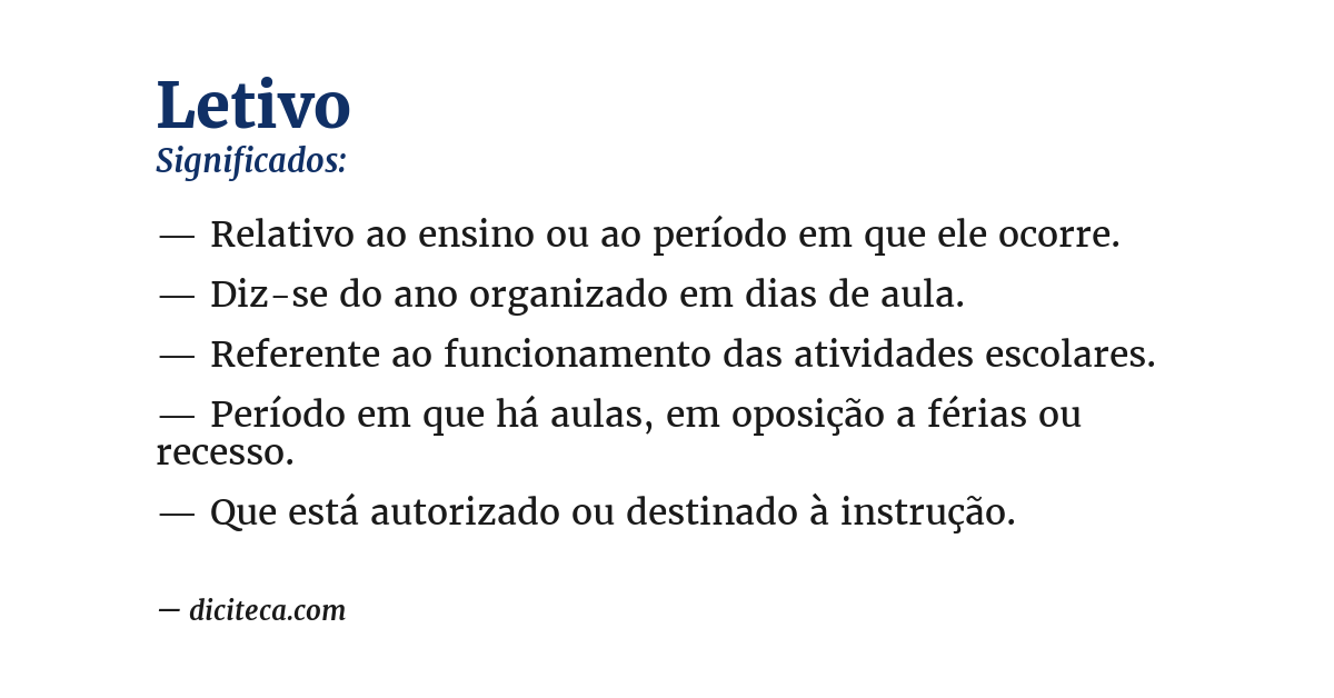 Significado de letivo