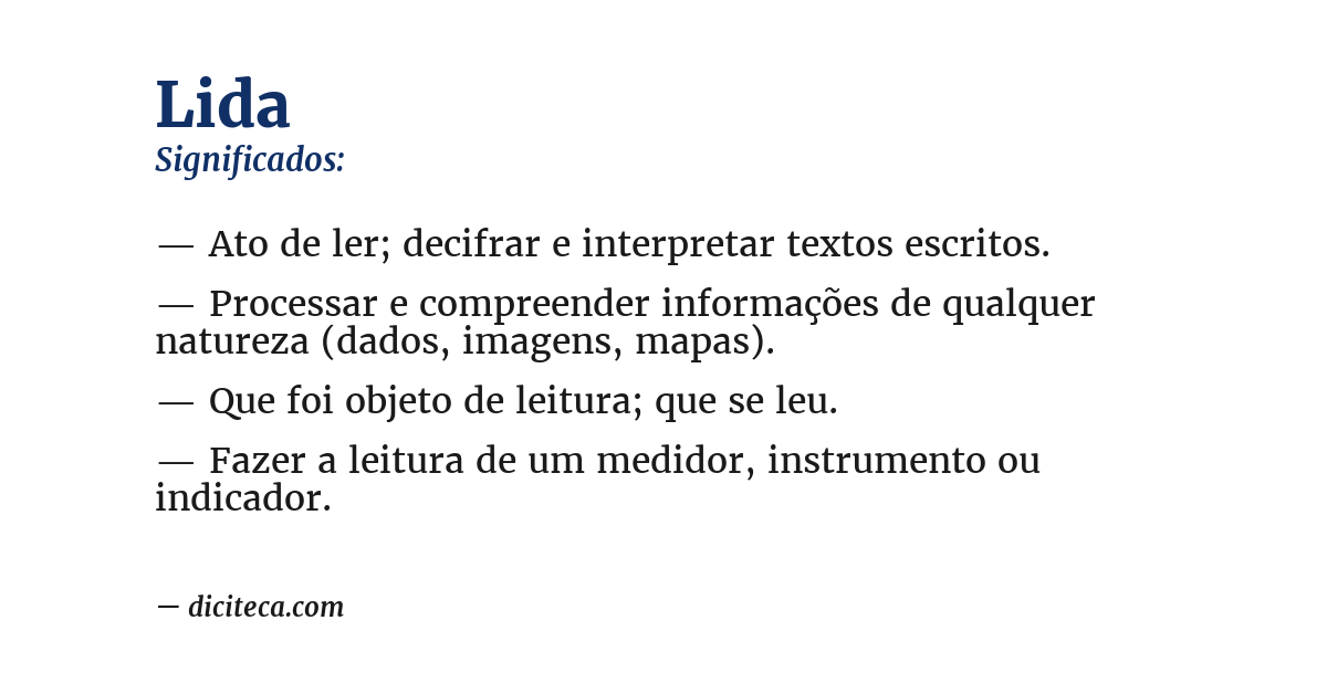 Significado de lida