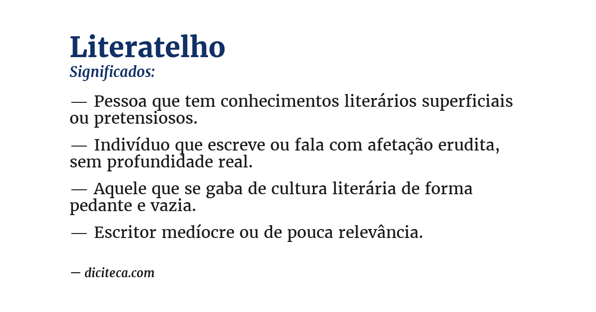 Significado de literatelho