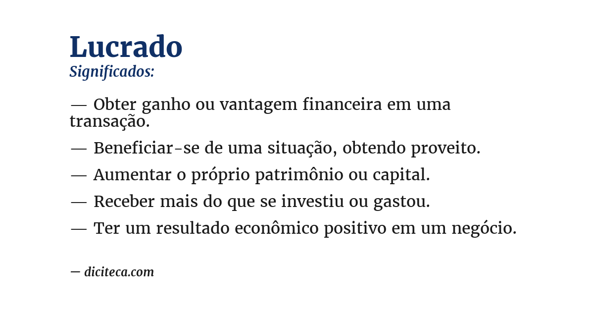 Significado de lucrado
