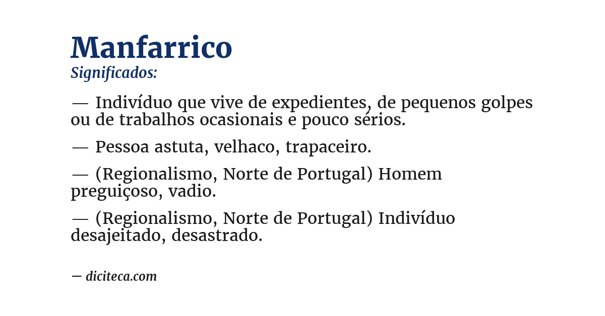 Significado de manfarrico