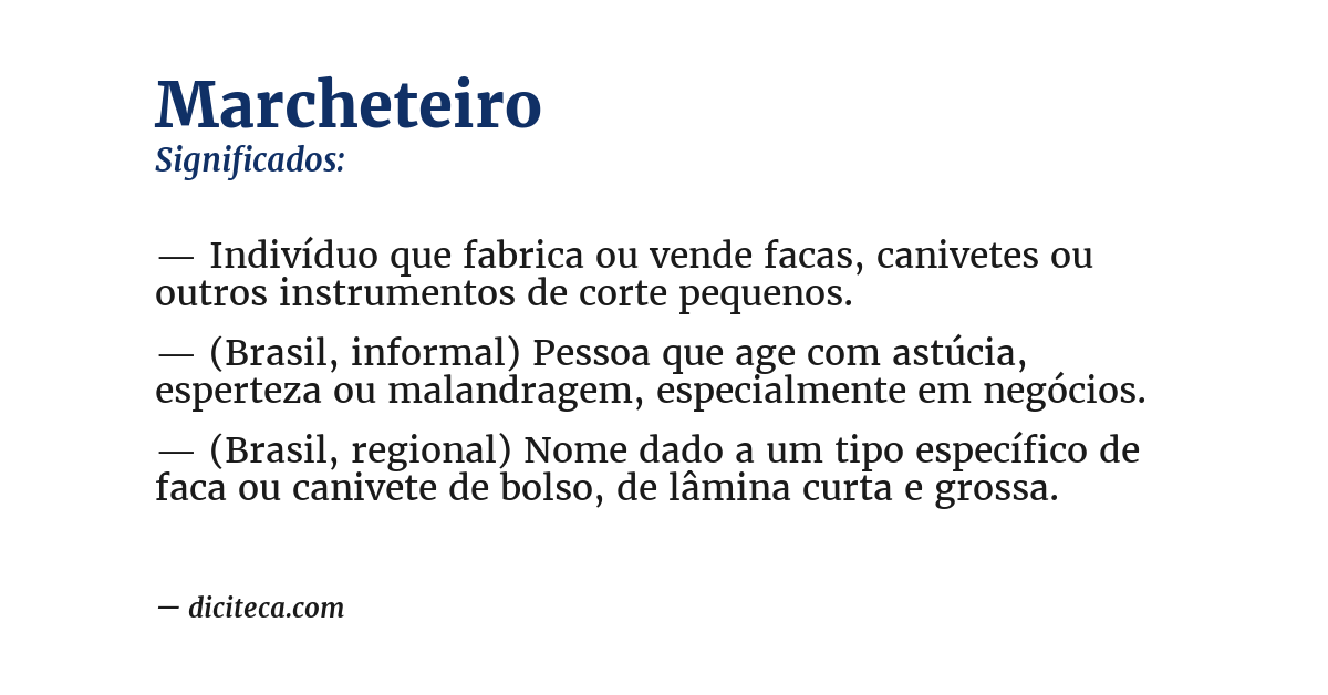 Significado de marcheteiro